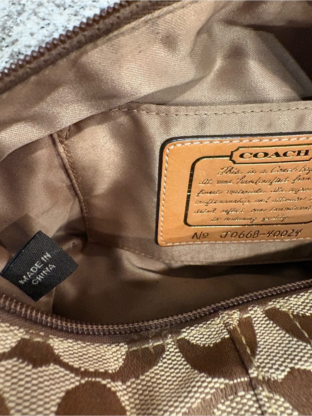 Coach Mini Shoulder Bag in Khaki, Cream with Red Charm - Picture 9 of 13